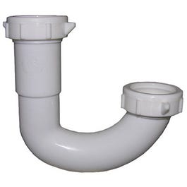 Lavatory Drain Sink J-Bend, White PVC, 1.25 x 1.25-In.