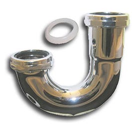 Kitchen Drain J-Bend, Chrome-Plated Brass, 1-1/2-In. O.D.