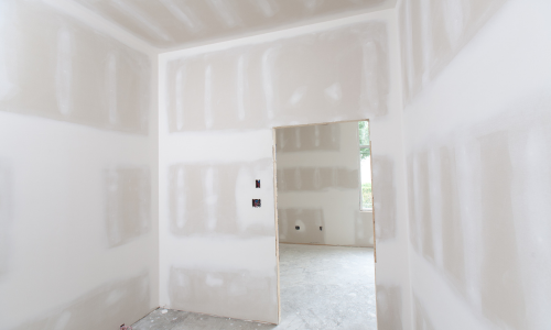 Interior of a home with drywall up