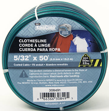 PVC-COATED CLOTHSLINE 5/32 X 50 GN