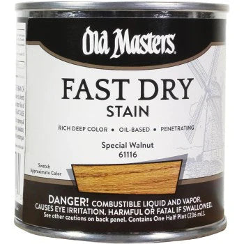 Old Masters 61116 Fast Dry Stain, Special Walnut ~ 1/2 pint
