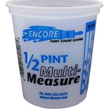 Encore Plastics 300338 Mix N' Measure Container, Plastic ~ 1/2 Pint