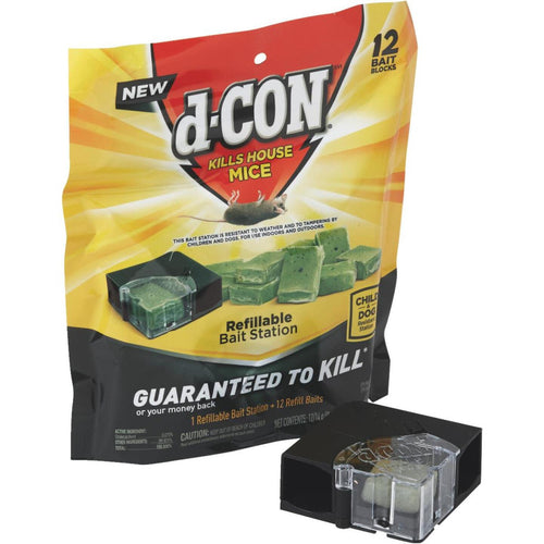 D-Con Refillable Corner Fit Mouse Bait Station (12-Refill)