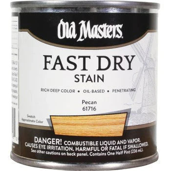 Old Masters 61716 Fast Dry Stain, Pecan ~ 1/2 pint
