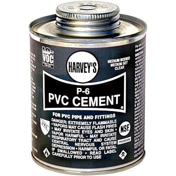 Harvey's 018180-12 PVC Cement, P-6 Medium Body ~ 32 oz