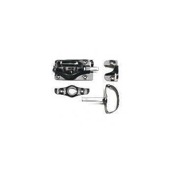 Albany Hardware 101B Whitcom Brand Barn Door Latch, Black Satin Enamel Finish ~ Approx 5